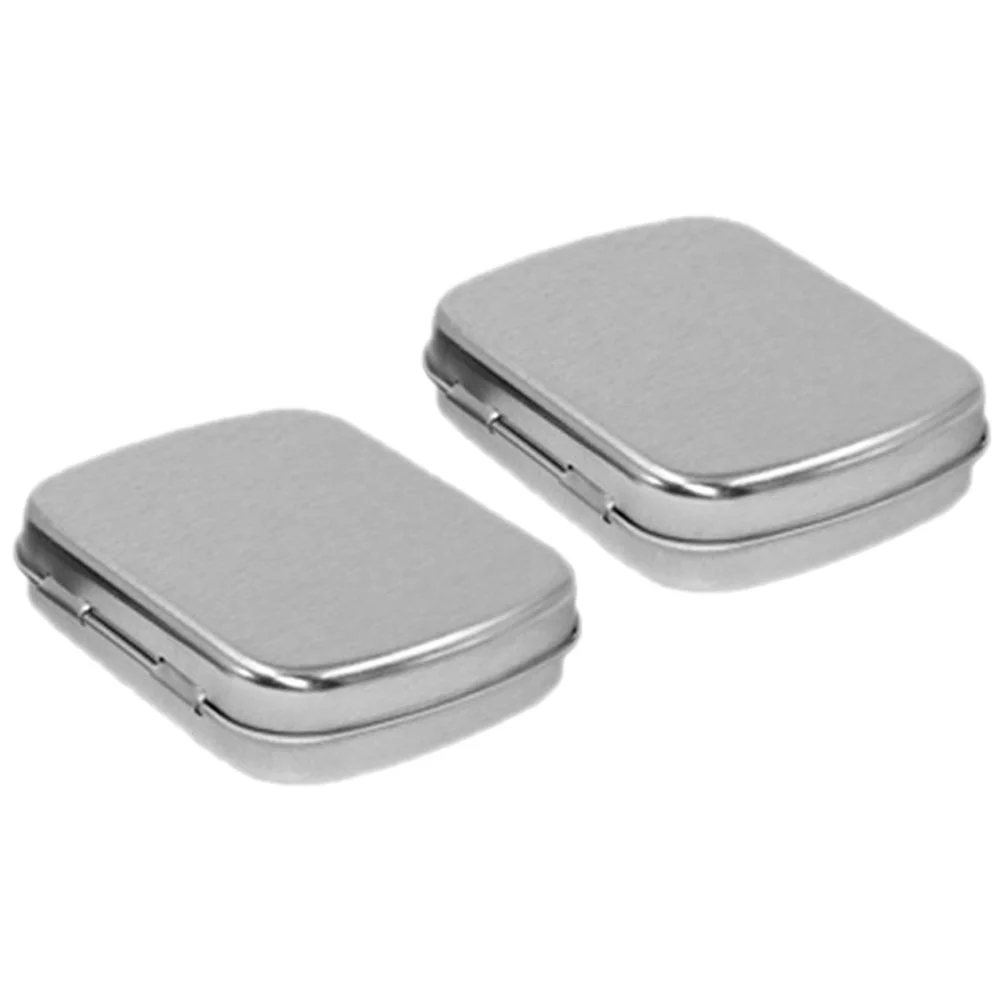 2 Sets Nail Mini Packaging Box Polish Storage Case Gel Containers Silver Pallet Tray Empty Tin DIY Holder Palette