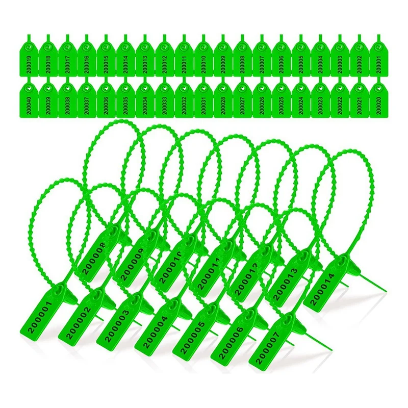

Plastic Tamper Resistant Seal Fire Extinguisher Label Seal Security Number Zipper Collar 250Mm Length 2000Piece Green