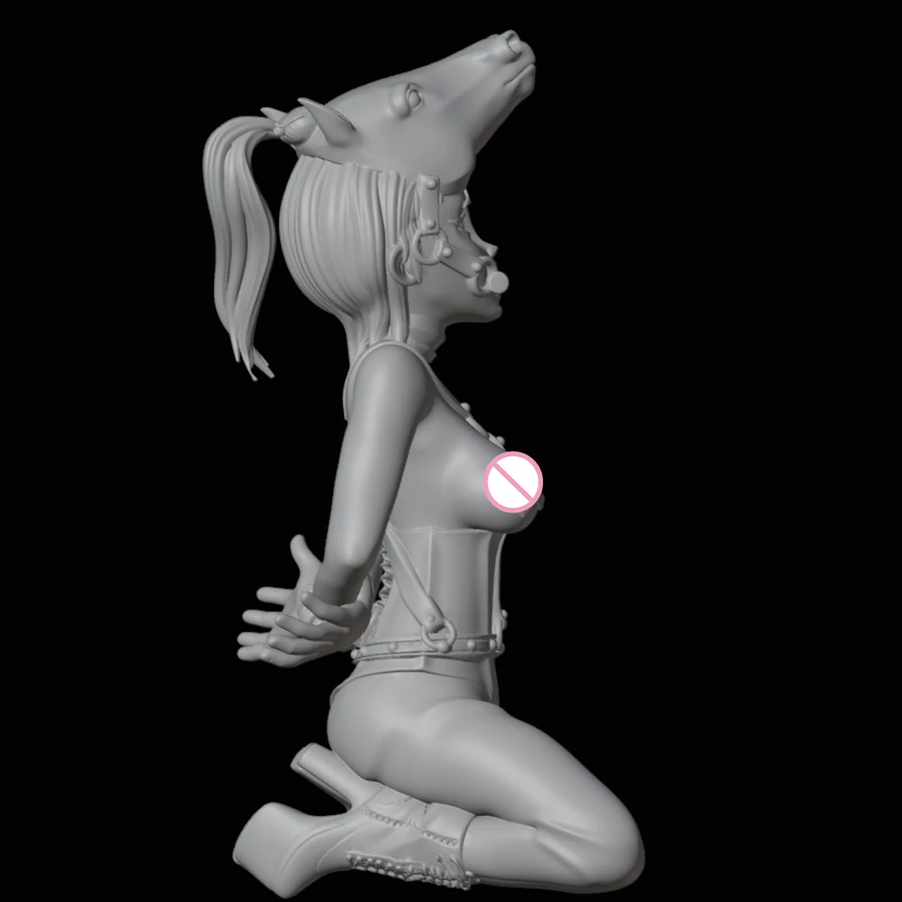 Kit de modèle d'impression 3D pour fille poney, figurine d'anime NSFW, statue de réduction l'inventaire bricolage, jouets non peints, beauté, 1/24