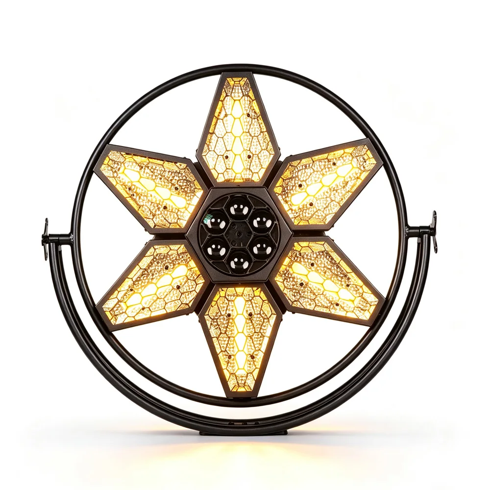 LED 6X50W COB Warm White Retro With 6x10W RGBW Bee Eye Wash Strobe Stage Lighting For Party Dj Club Bar Background Light DMX Co