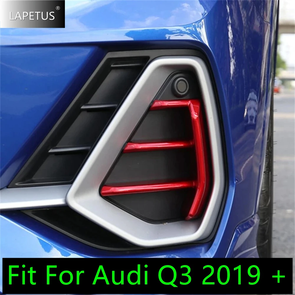 

For Audi Q3 2019 - 2024 Head Front Bumper Spoiler Air Knife Fog Lights Decoration Cover Trim Red / Chrome Exterior Accessories