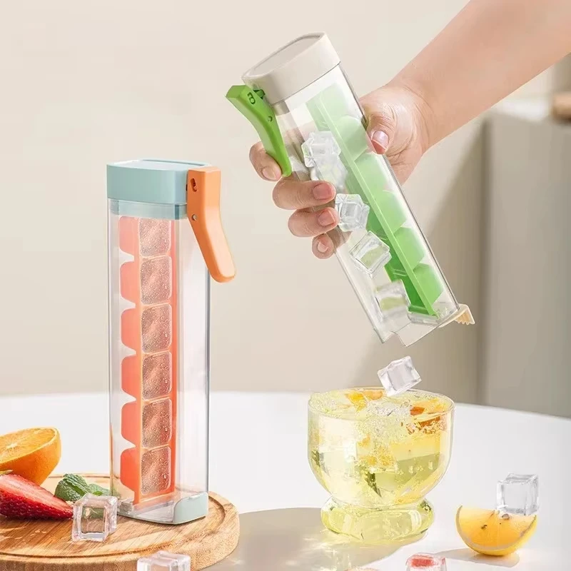 

Creative One Handed Press 6-Grid Ice Cube Mold For Home Ice Making, Release Ices Box For Whiskey, Cocktail Drinks, Bar Tools