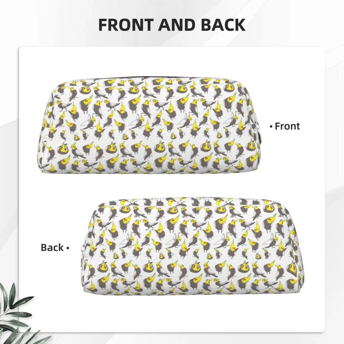 Cockatiel Doodle Pattern Pencil Cases for Student Gifts Pen Box Pencil Bag Large Storage Pencil Pouch Pen Holder