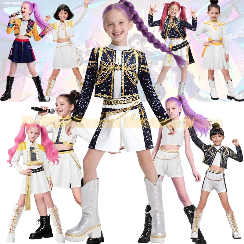 

Anime Movie K-Pop Demon Hunters Zoey Rumi Mira Children printed Cosplay Costume Stage performance Role Play Halloween Carnival