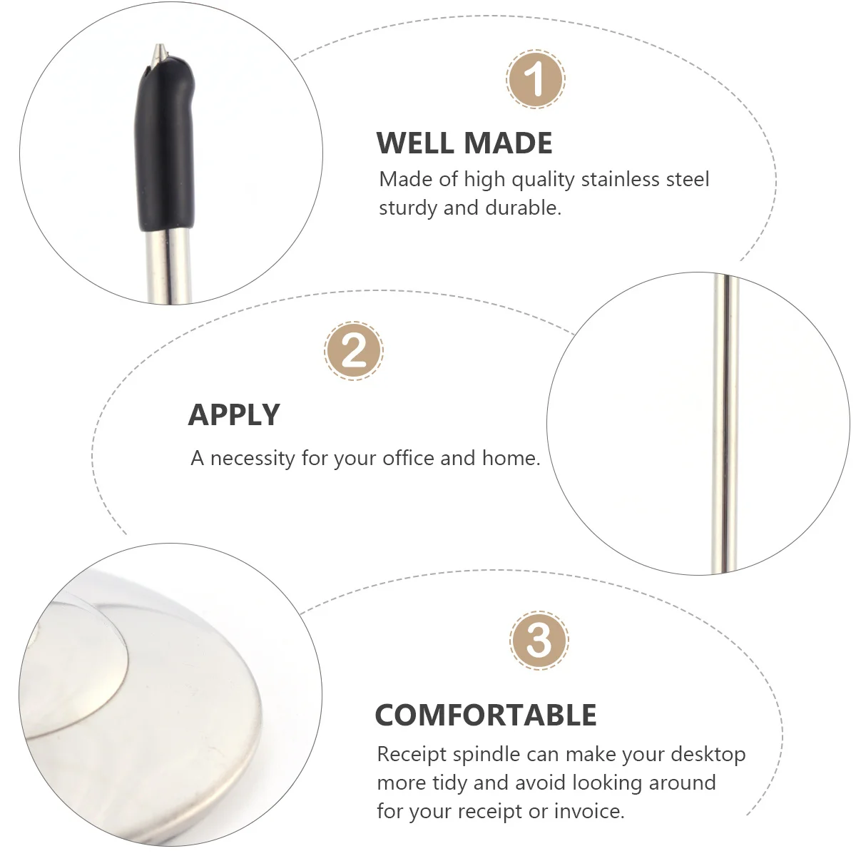 القائمة المغزل حامل الفولاذ المقاوم للصدأ استلام المنظم لمكتب المنزل فاتورة تخزين إبرة مجلد مطعم الملحقات #1