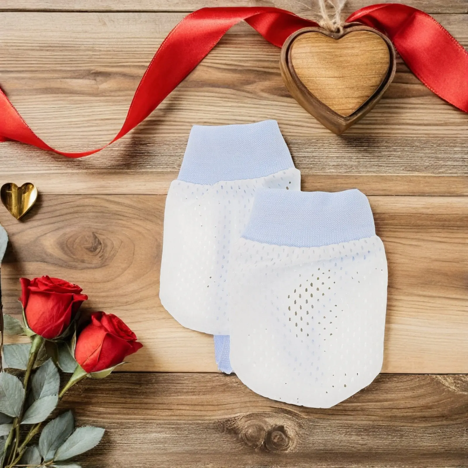 

4Pairs Breathable Baby Mesh Mittens Adjustable Drawstring Infant Gloves No Scratch Newborn Hand Covers Summer Lightweight Design