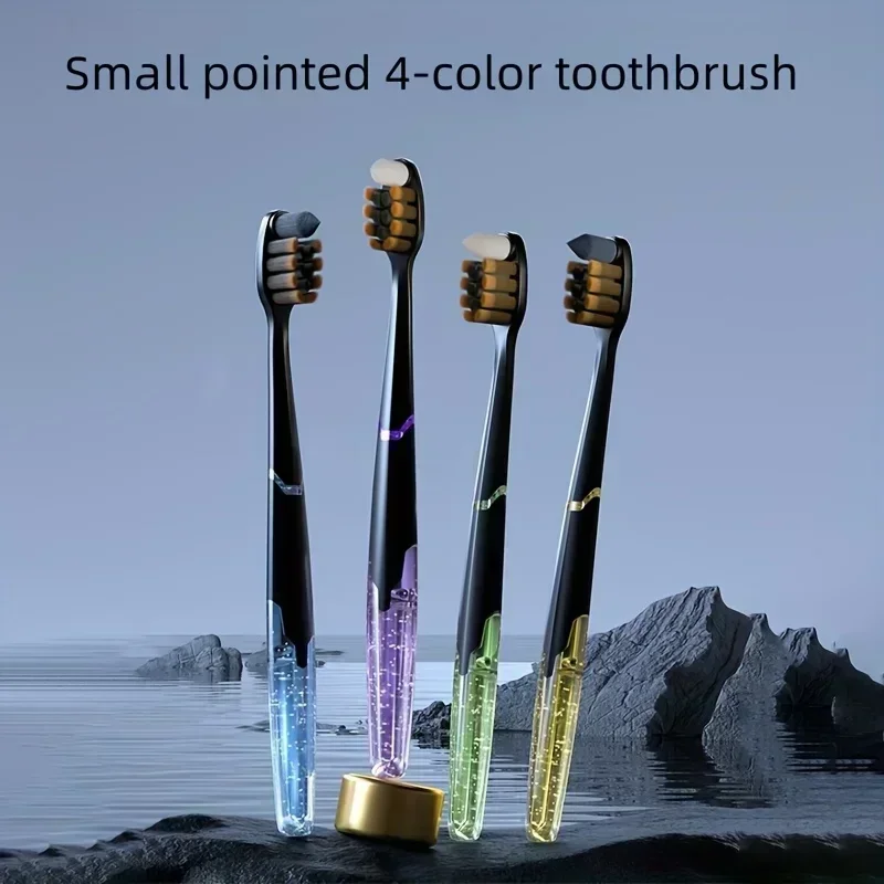 

2-Pack Small Head Toothbrushes w/4-Color Couple Set, Soft Bristles & Deep Cleaning for Sensitive Gums, Daily Dental Care