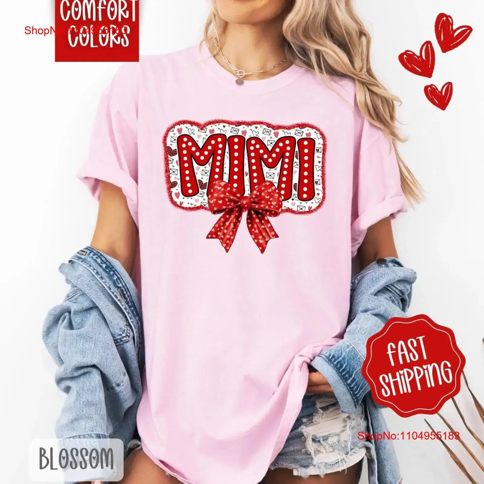 

Футболка Mimi Valentine, женская милая бабушка с бантом на День святого Валентина для бабушки, винтажная стираная мягкая дизайнерская одежда с рисунком