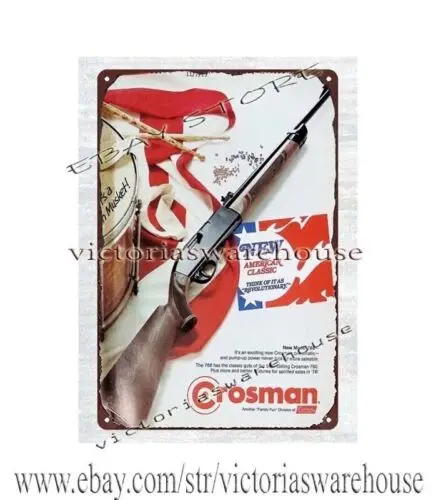 1p,1975 Crosman Air Rifle BB Gun metal tin sign brew pub parts wall decor