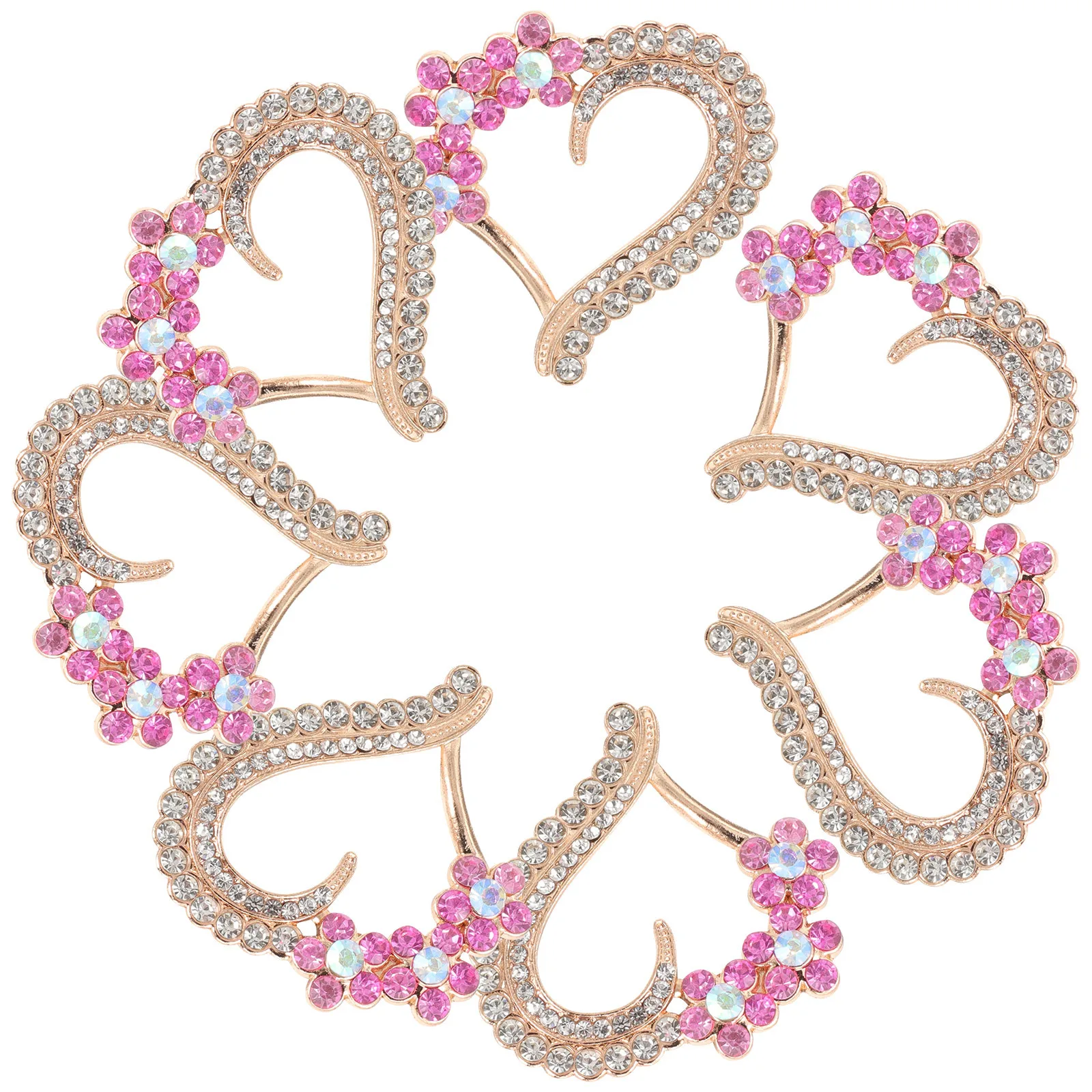 

10pcs Heart Applique Patches Rhinestone Decor For Clothing Shoes Handbags Diy Alloy Ornament Sewing Supplies Crafting