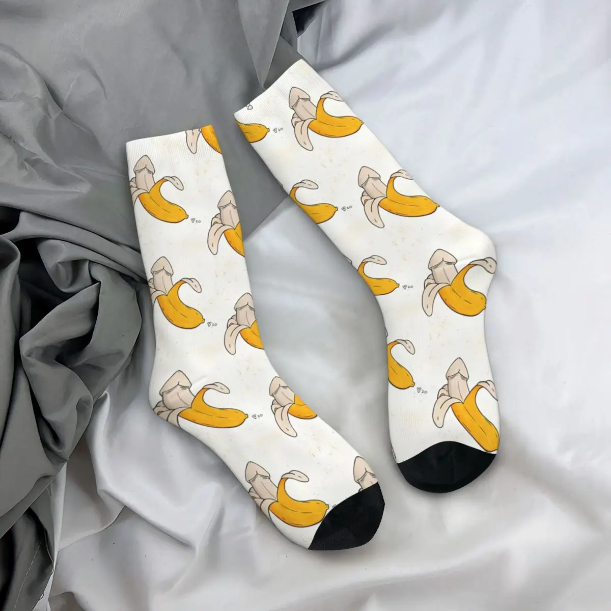 Banana Dicks Penis Socks Travel 3D Print Boy Girls Mid-calf Sock