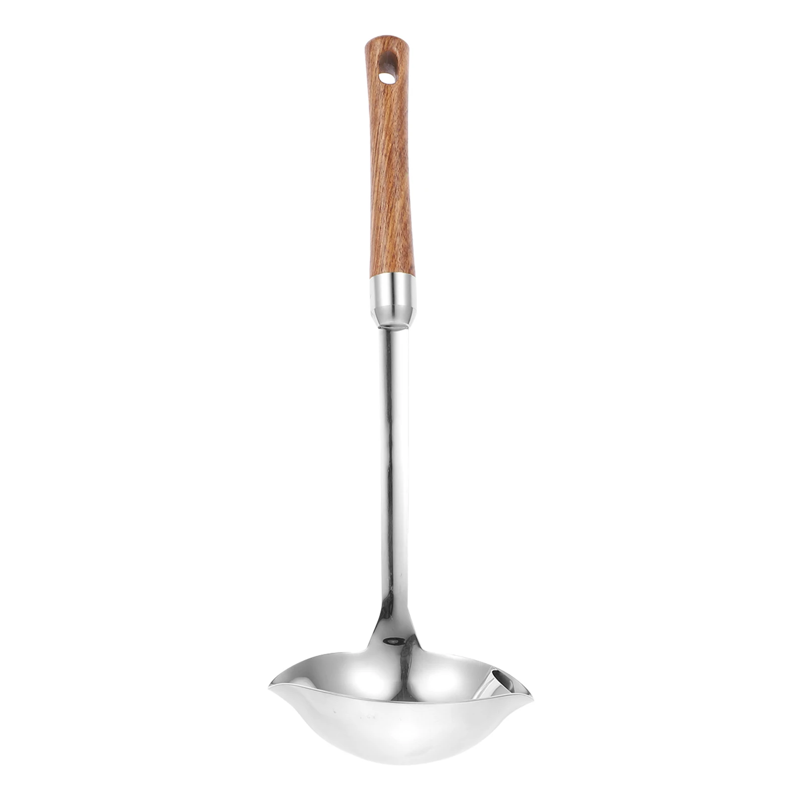 

Wooden Handle Silicon Oil Separator Spoon Large Size Grease Ladle Kitchen Cookware Anti Rust Long Handle Soup Scoop Fine