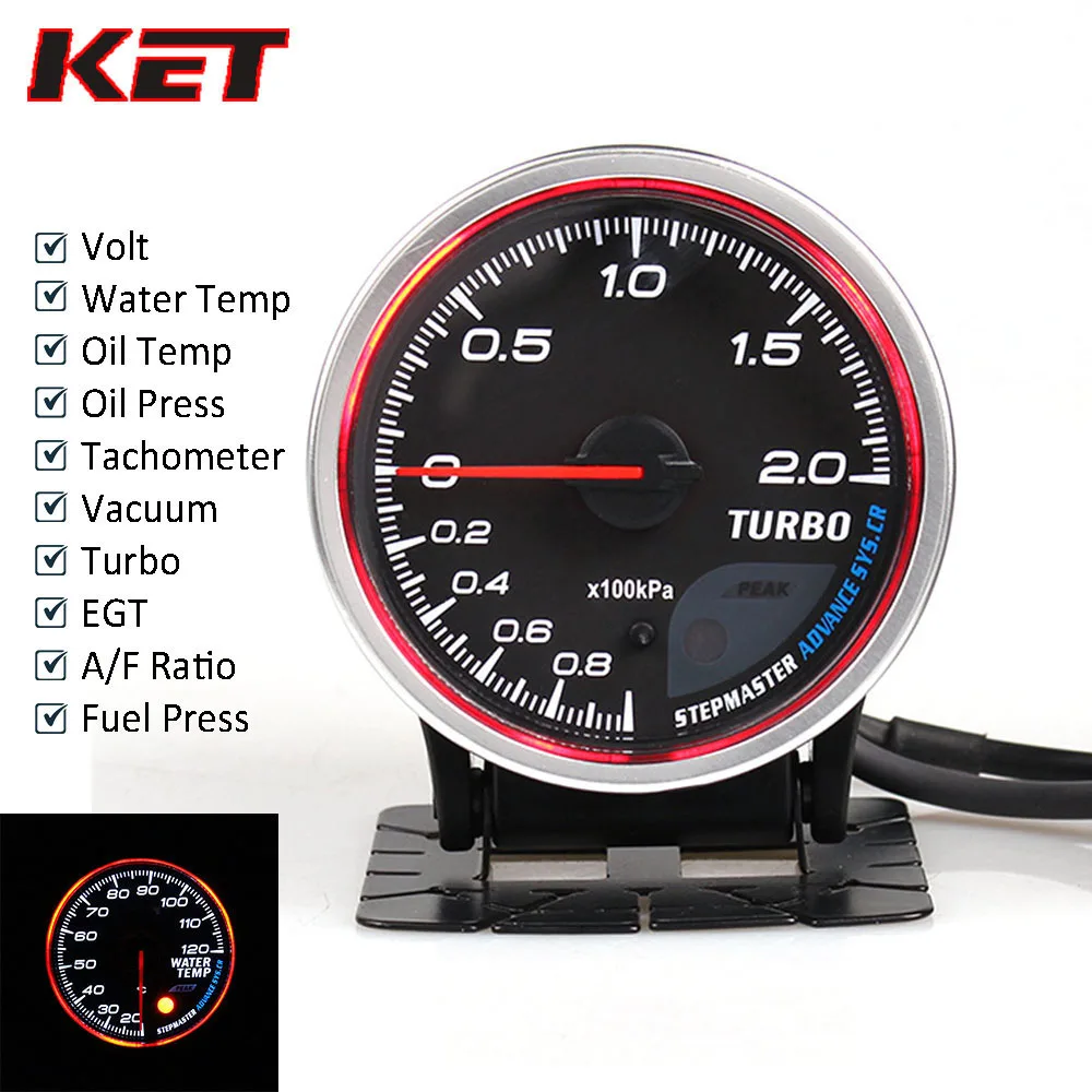 

Difi CR Auto Gauge Meter Difi Boost Gauge Water Temp Oil Temp Oil Press Vacuum Fuel Press EXT Temp AFR Tachometer Stepper Motor