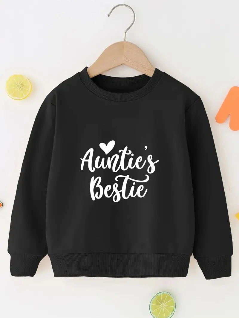 Fashionable boys Girls' Sweatshirt with Round Neckline Creative Letter Graphics  Parties spring Fall New Fit Leisure sports