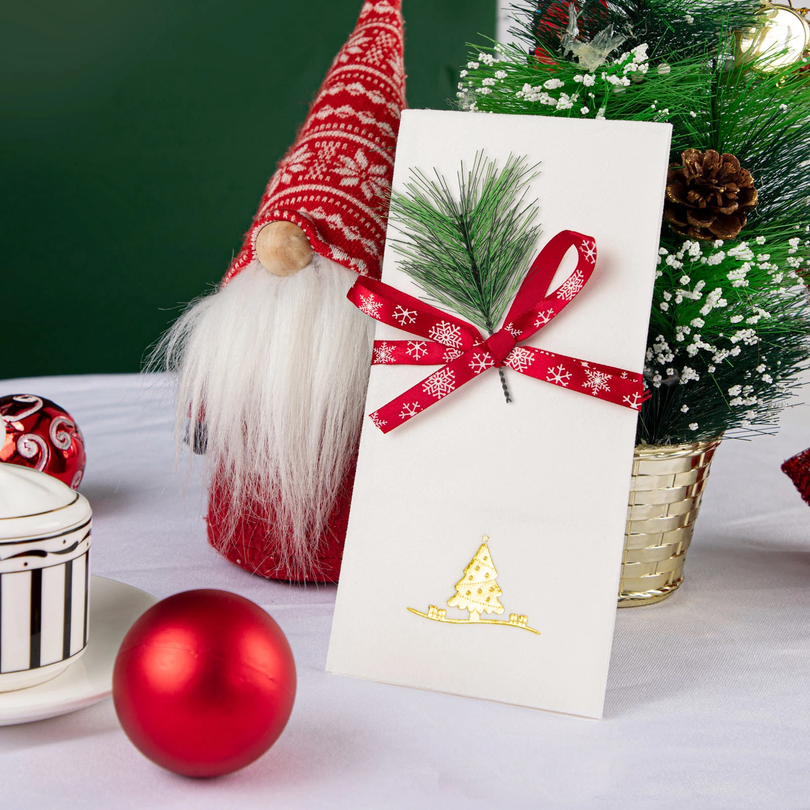 

60pcs Artificial Pine Sprigs Realistic Green Pine Needles For Christmas Wreaths Garland Decor Diy Faux Branches Home Wedding