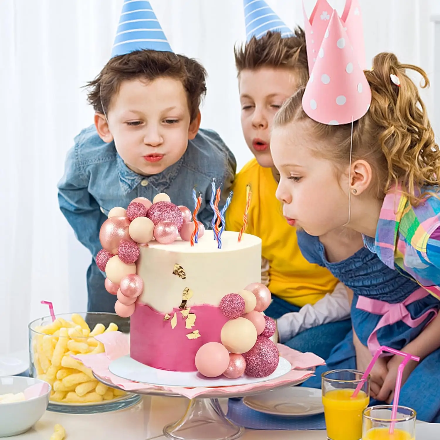 32 Stück Ball kuchen Picks bunte kugelförmige Kuchen deckel Perlen kugeln Cupcake Kuchen einsatz Topper für Geburtstags feier Hochzeits dekor – Detail 30