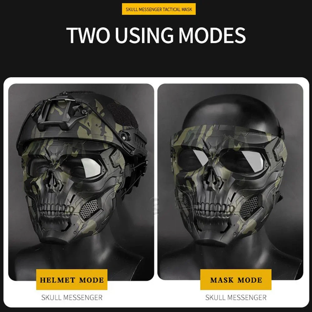 Máscara Airsoft Calavera – Protección Completa con Gafas - imagen 2
