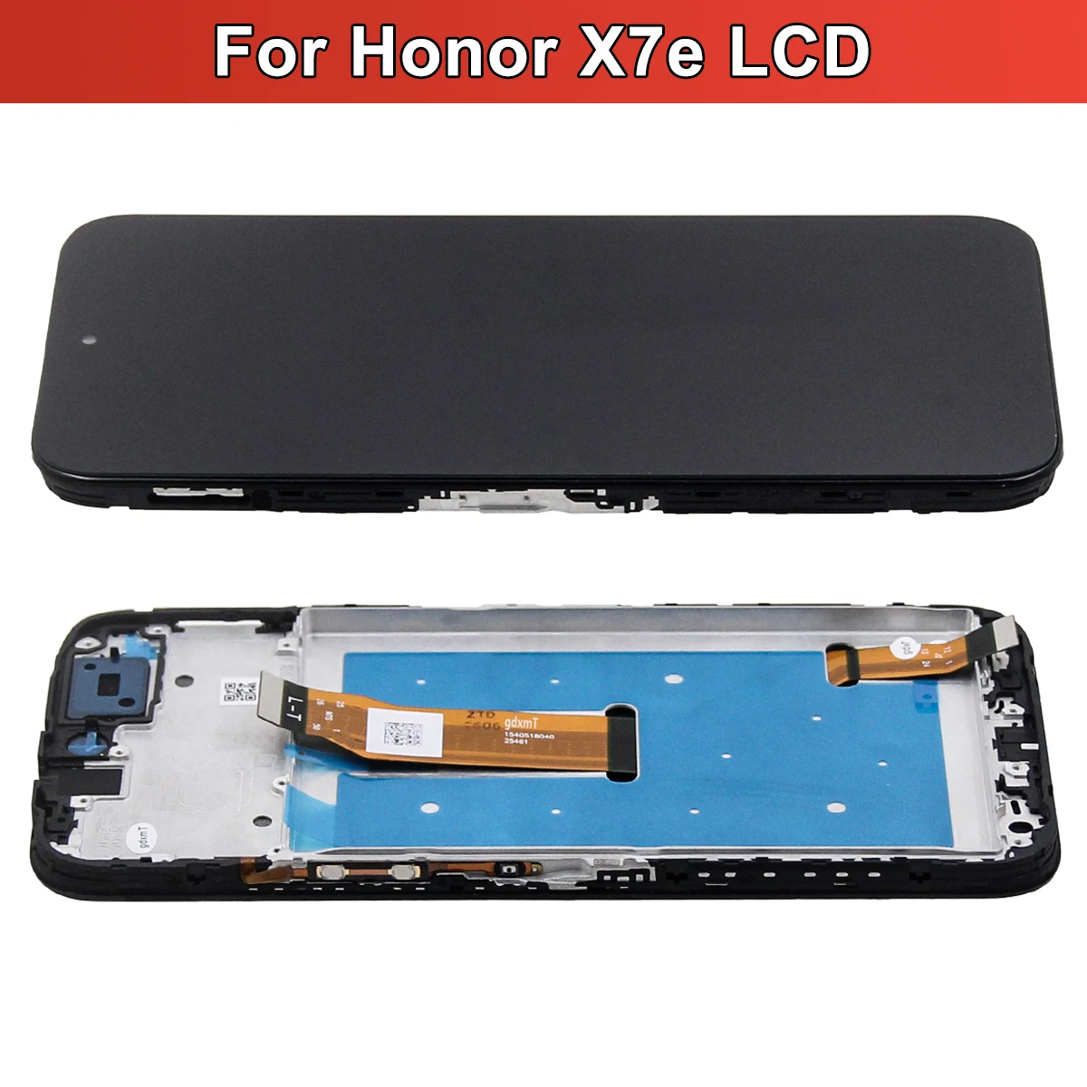 6.61'' LCD Screen with Frame Touch Digitizer Assembly Replacement for Honor X7e LAB-LX1 LAB-LX3 - Display for Cell Phone