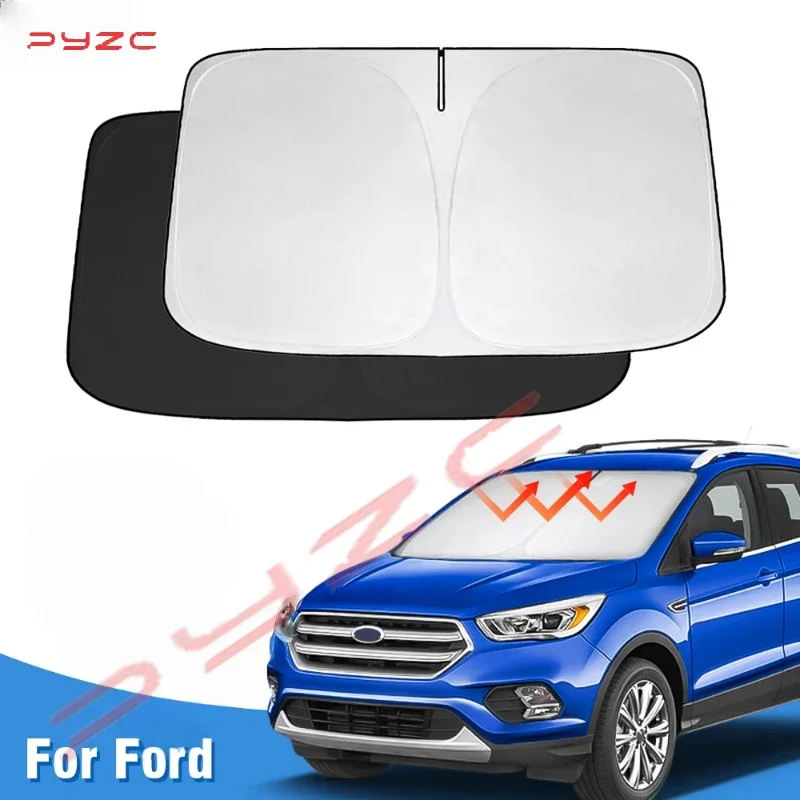 Car Windshield Sun Shade for Ford Kuga 1 2 3 2008 - 2022 Accessories Window Shade Foldable Sun Visor Protector Blocks UV Rays