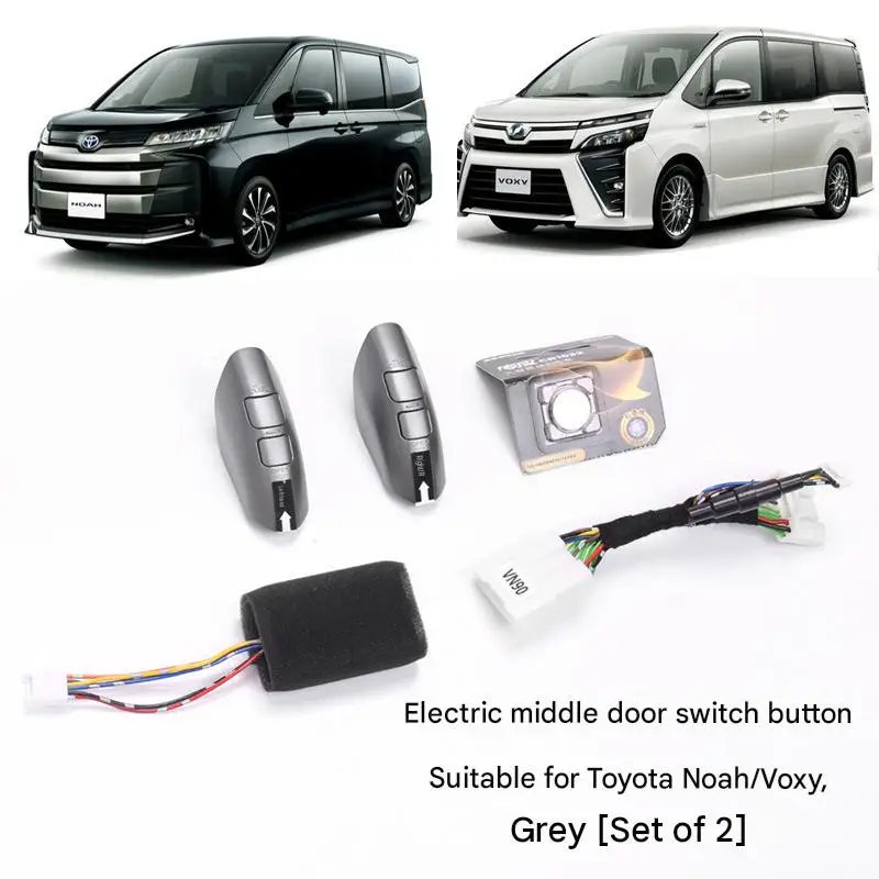 Car Power Sliding Door Switch for Toyota VOXY NOAH 90 Series Matte Silver 2pcs One Touch Open Close Buttons Interior Accessories
