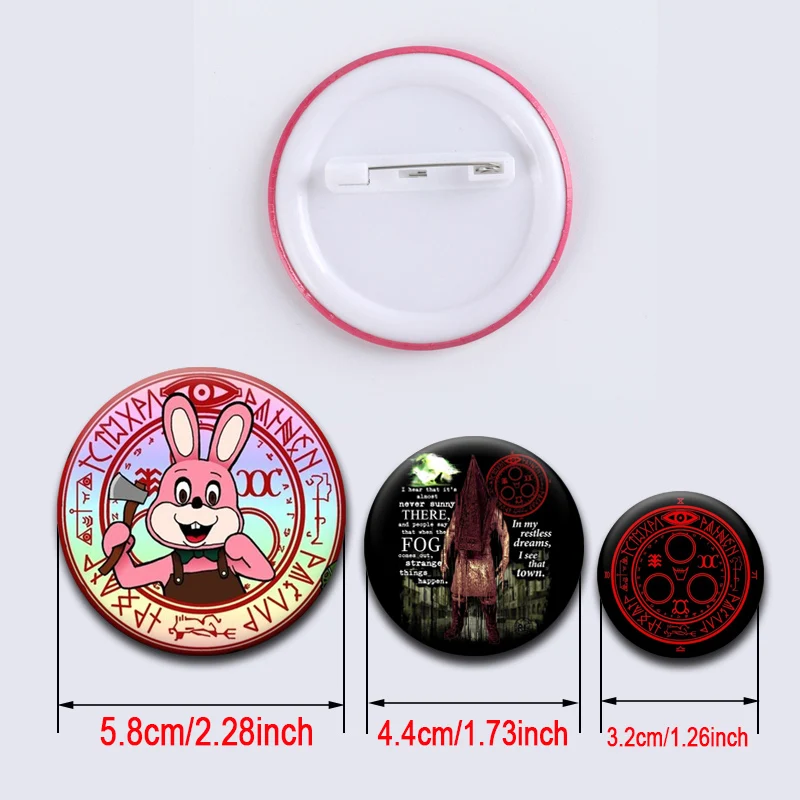 Classics Horror Game Creative Brooches Silent Hill Button Pins Backpack Accessories Gifts Vintage Halo of The Sun Logo Badge