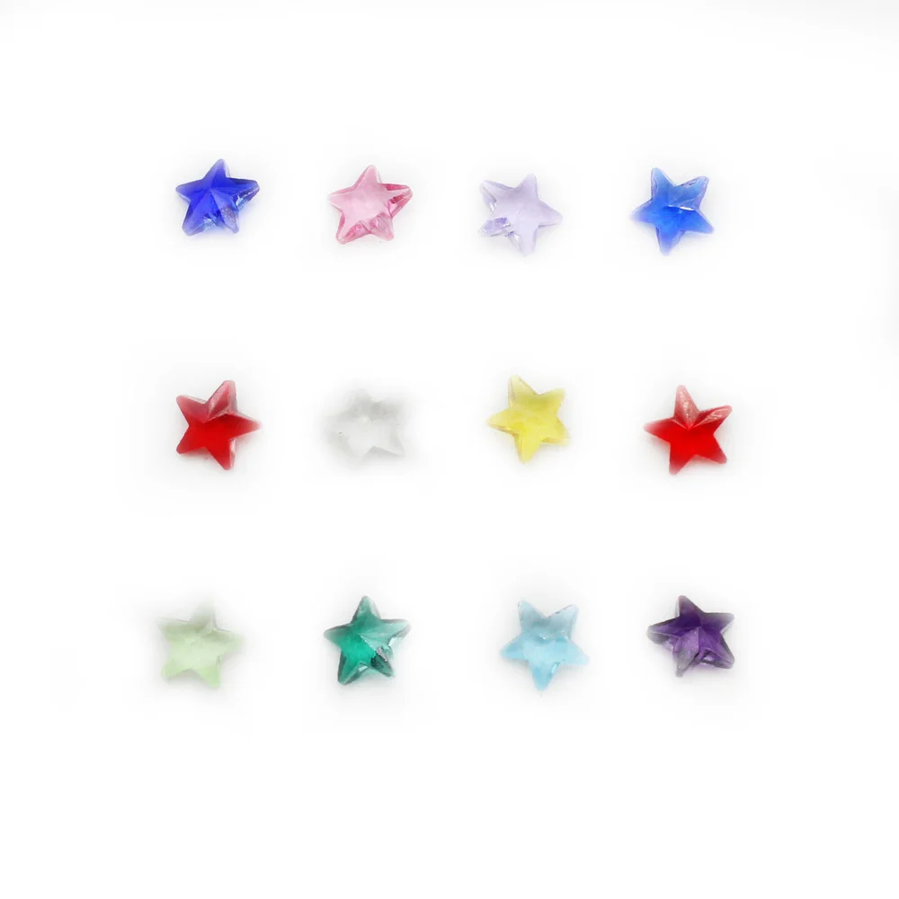 60pcs/lot 12 Color Star Birthstone Constellation 6mm/0.24in Glass Stone DIY Party Jewelry Accessory