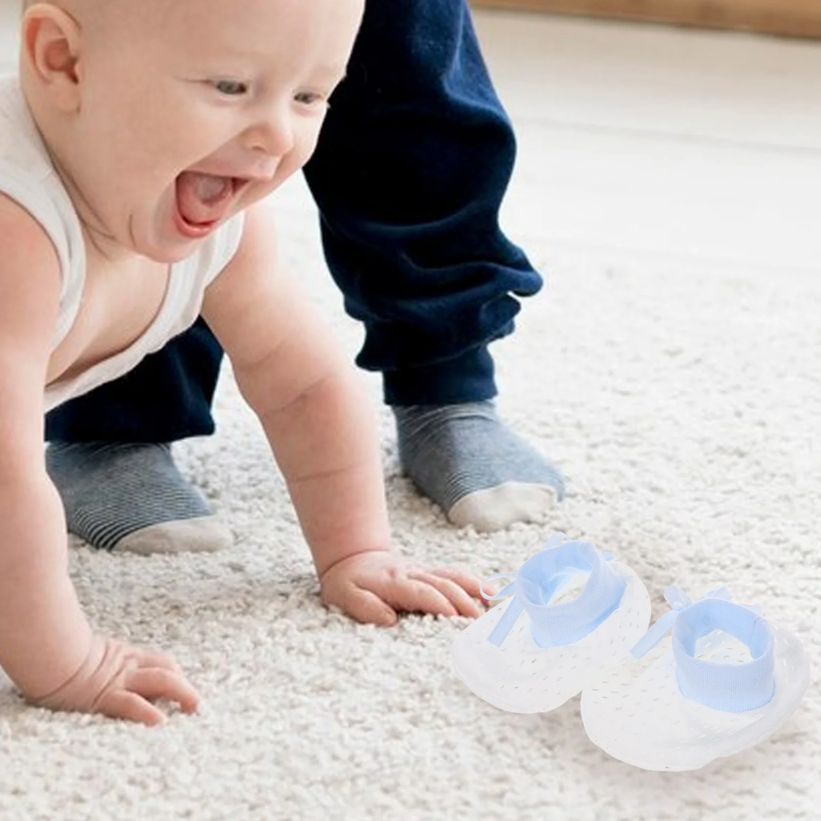 قفازات للأطفال حديثي الولادة قابلة للتعديل ومضادة للخدش من القطن الناعم لحماية اليد للأطفال الرضع والأولاد والبنات للعناية بالتمريض