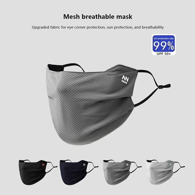 Sun Protection Face Mask For Men Reusable Breathable UV Face Shield Solid Color Washable Face Mask Summer Cycling Face Mask'