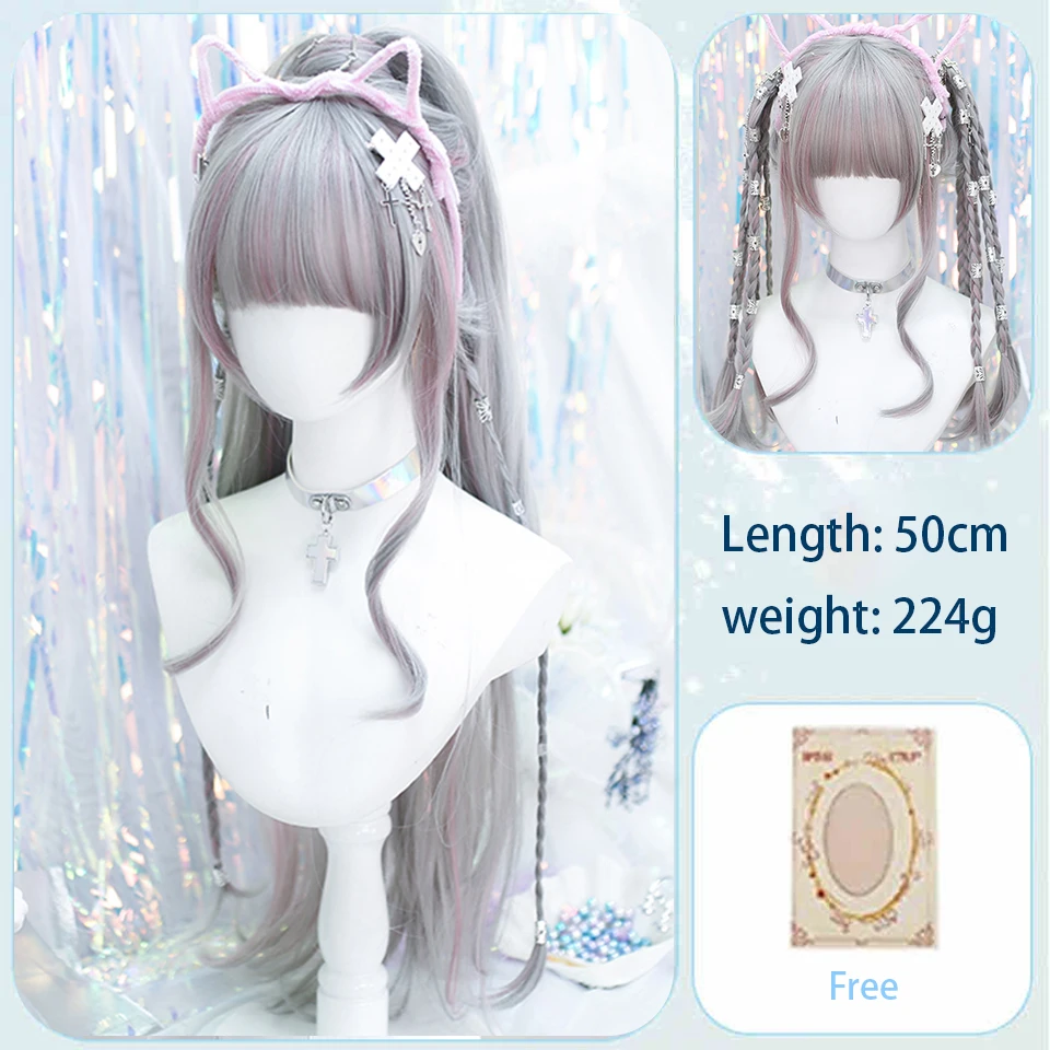 BeautyEnter Synthetic Full Head Lolita Natural Long Roll simulation puffy breathable lazy Korean princess atmosphere