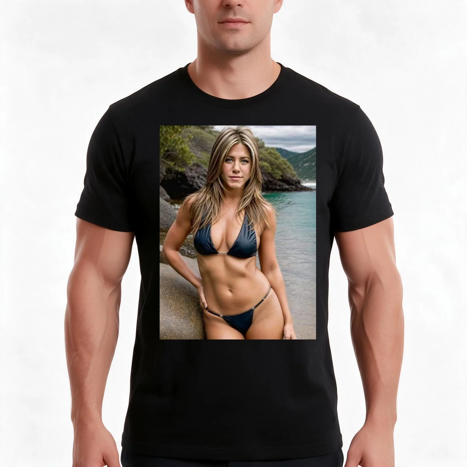 Jennifer Aniston T-Shirt Summer Casual Cotton Tee Oversized Streetwear Tops Vintage Graphic Print Loose Fit Short Sleeve