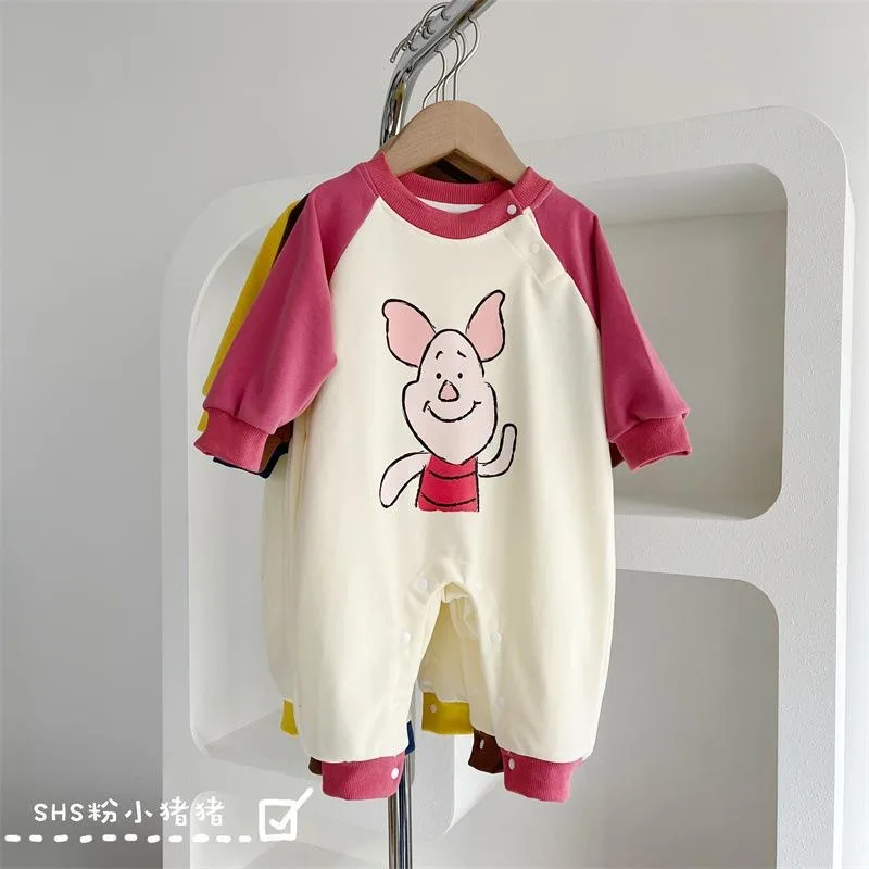 Cute Bear Printed Jumpsuits Toddler Baby Autumn Winter Onesies 0-24Months Girls Boys Outdoor Wear Cotton Long-sleeved Body Suit