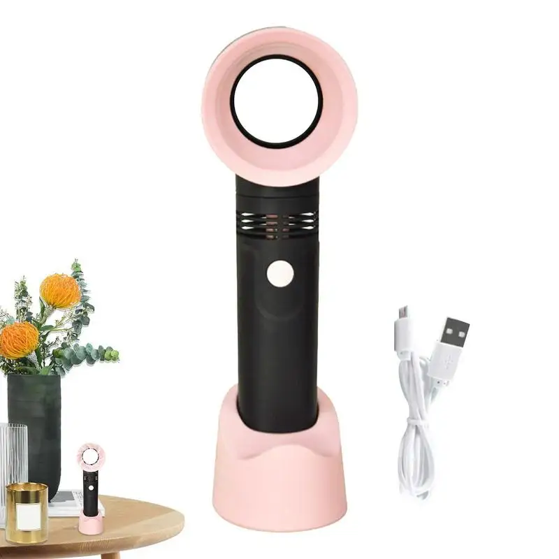 Personal Fan Mini Fan Bladeless Lash Fan/Air Conditioning Blower/Handheld Cooling Dryer Detachable Base Essential Eyelash