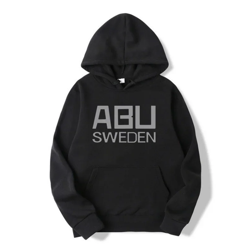 Men's Stay Abu Sweden Printed Hooded Sweatshirts Classic Vintage Funny Hoodies for Men Women Sportswear Tops Fishing outdoors