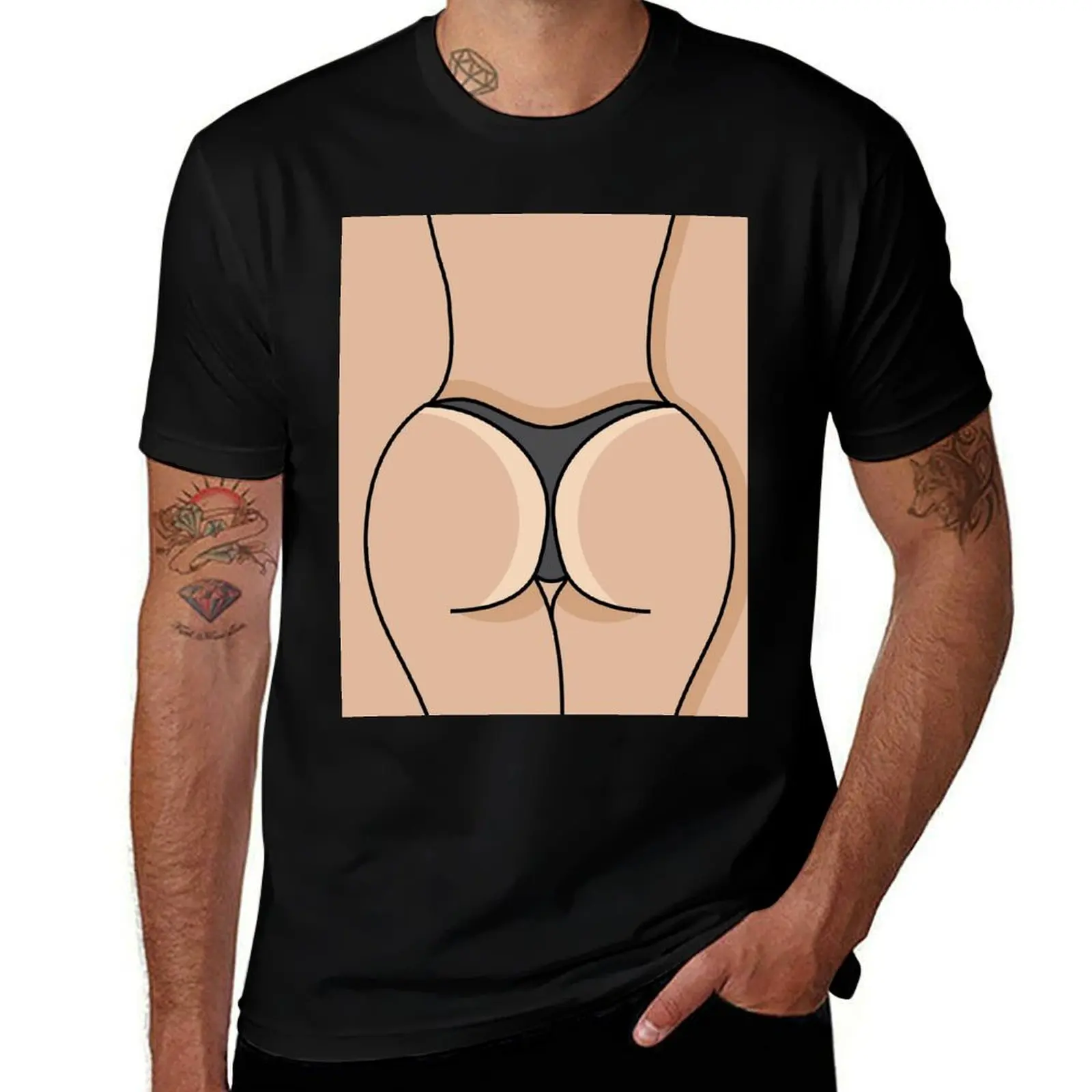 Sexy woman booty. T-Shirt Big and Tall Loose Fit T-Shirt