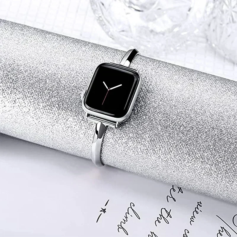 حزام ساعة فاخر لسلسلة ساعات أبل 10 9 8 7 41 45 مللي متر 6 Se 5 4 سوار نسائي من الفولاذ الماسي IWatch Ultra 49 مللي متر 44 40 42 38 مللي متر