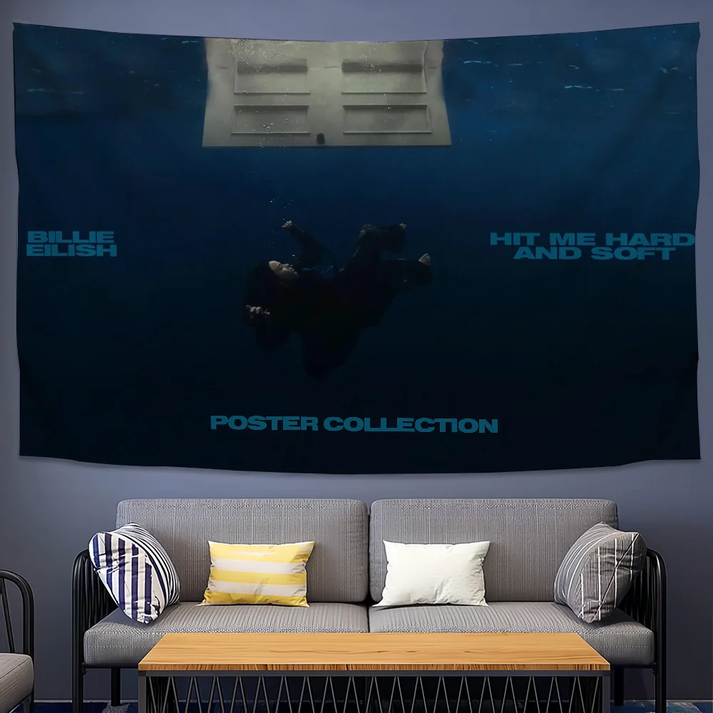 B-Billie Singer Hit Me Hard and Soft E-Eilish flag For Picnic Party Art Home Decoration Outdoor Camping Banner