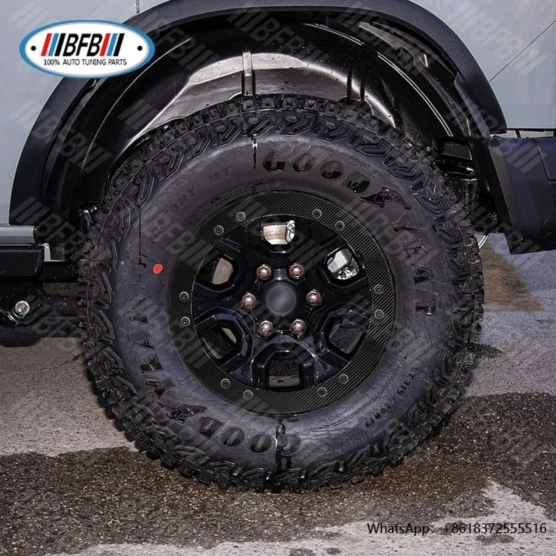 

X 2021+ For Ford Bronco Exterior Trim Dry Carbon Fiber Car Wheel Hub Cover Trims 4PCS/SET