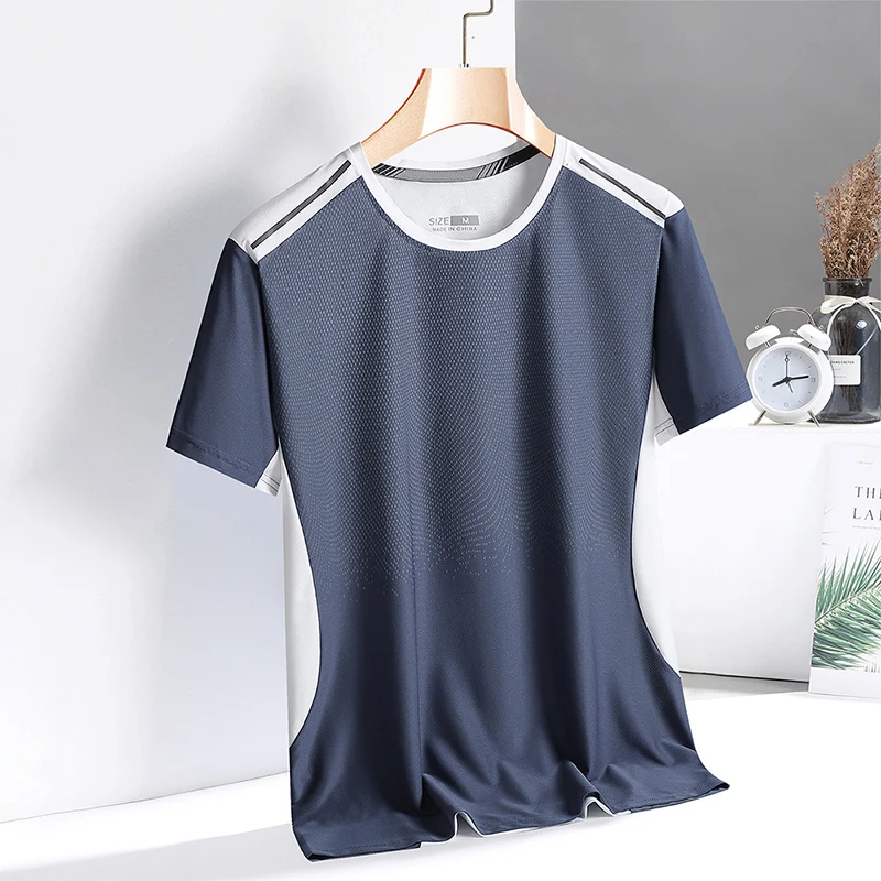 T Shirt per uomo sport Harajuku o-collo manica corta per il tempo libero T-shirt da uomo allentata estate Quick Dry materiale Top Dazzling Tee Shirt