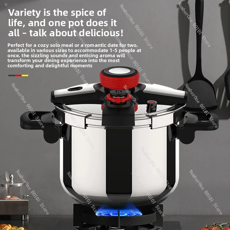 304 Stainless Steel Pressure Cooker - Safe Explosion-Proof Design, Fast Cooking for Gas & Induction Stoves, Home Use