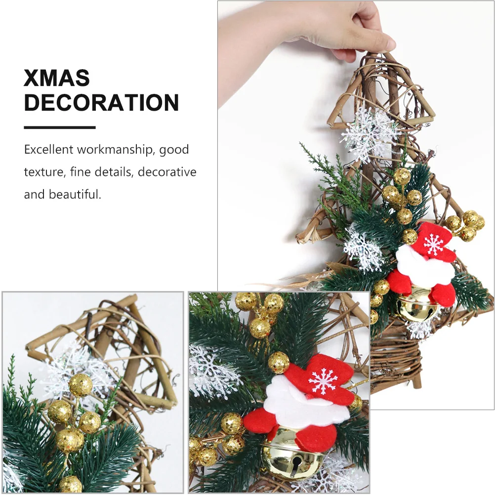 

1pc Christmas Wreath Imitation Pine Xmas Tree Pendant Festive Decor Holiday Party Ornament Wall Door Hanging Garland Creative