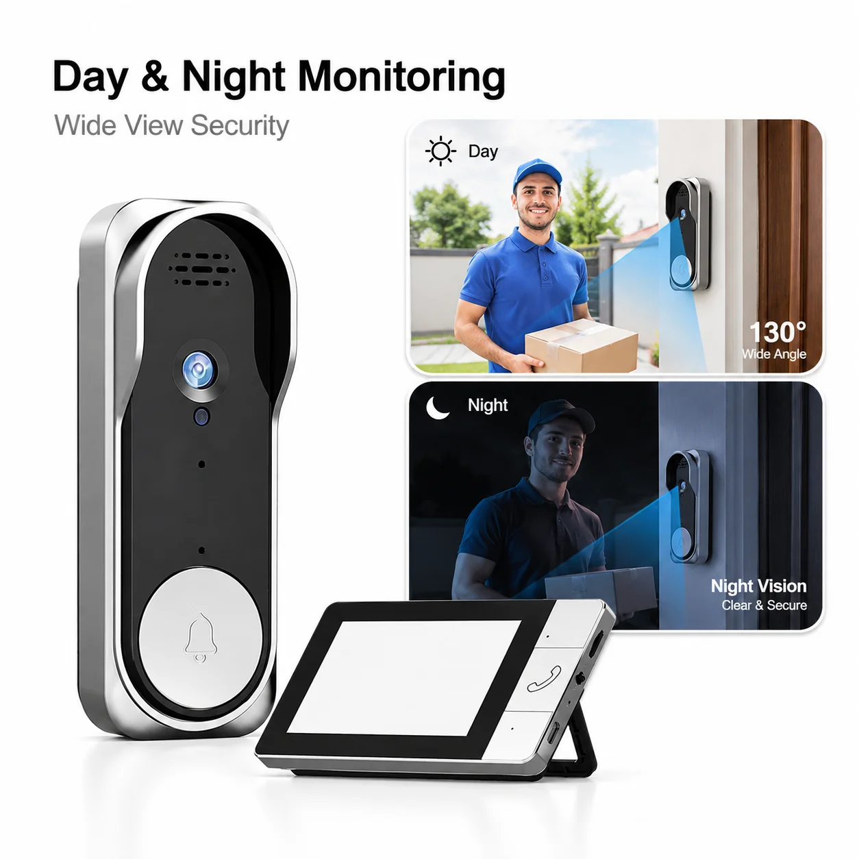 nt601-video-doorbell-with-indoor-monitor-24g-wireless-two-way-talk-night-vision-128gb-recording-for-house-apartment-entrance
