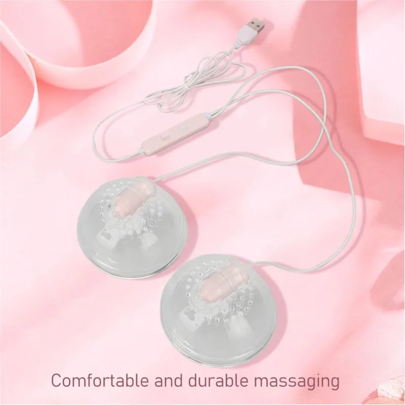 2 Pack Breastfeeding Massager Postpartum Wearable Lactation Massager USB Silicone Breastfeeding with 2 Massage Heads for Female