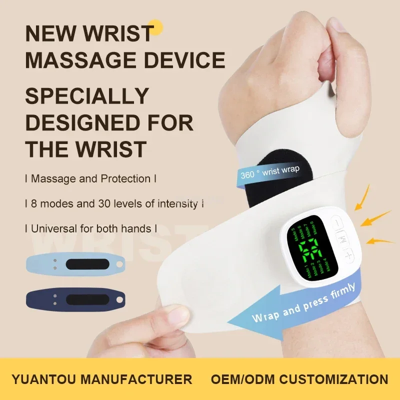 Cordless Wrist Protector Sports Protection Breathable USB Hand Massager Support WristBand Pad Brace Tool Heat Health Care Device
