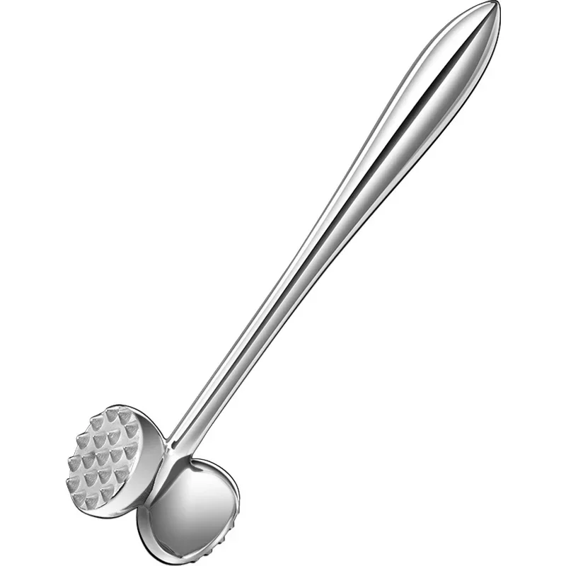 LFGB Certificated 304 Stainless Steel Steak Hammer Ultra Thick Solid Meat Pounder Ergonomic Head and Handle Tenderizer for Chef