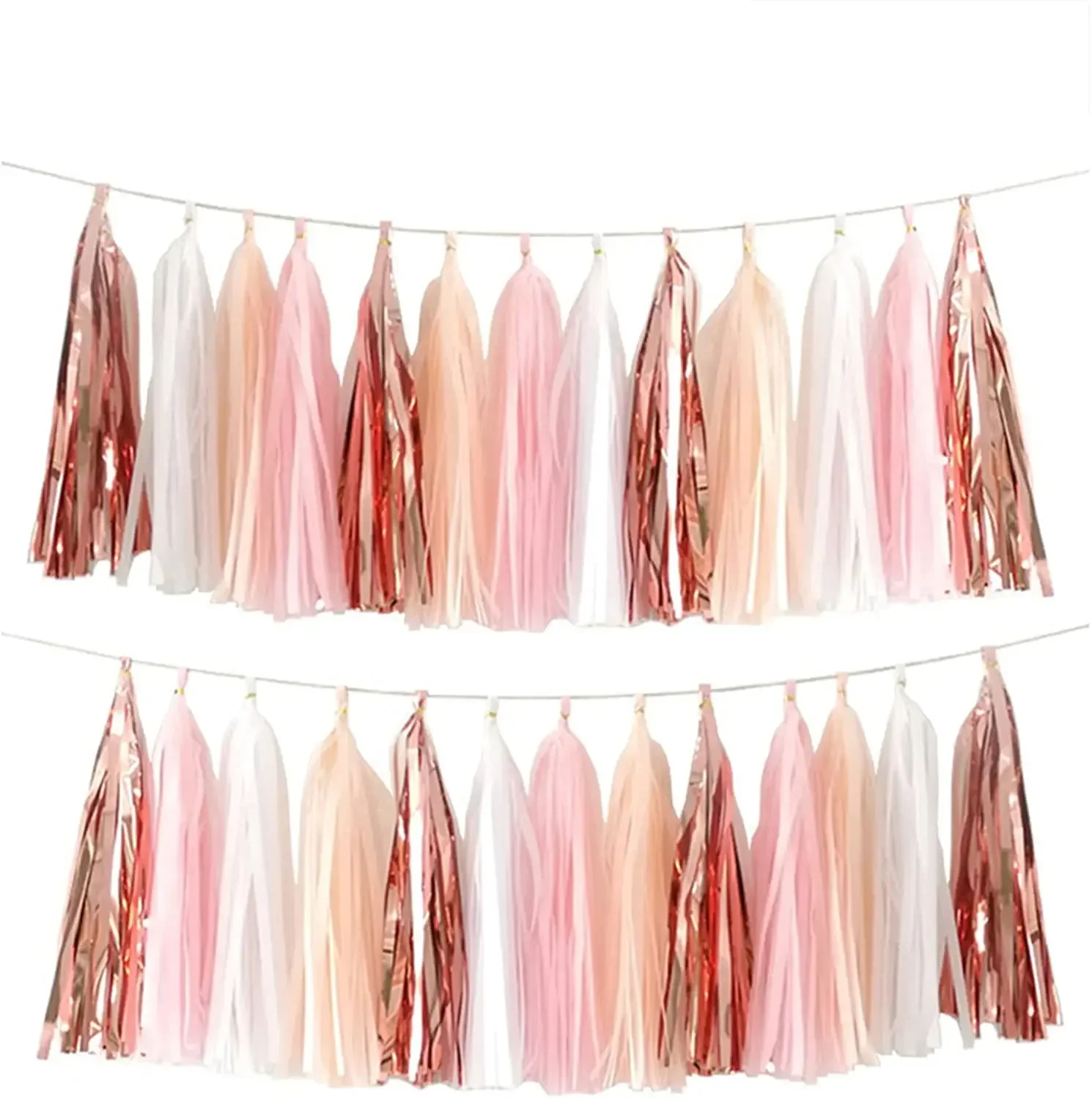 

Paper tassel garlands for wedding banner decorations colorful DIY pink gold unicorn birthday party baby shower balloon streamers