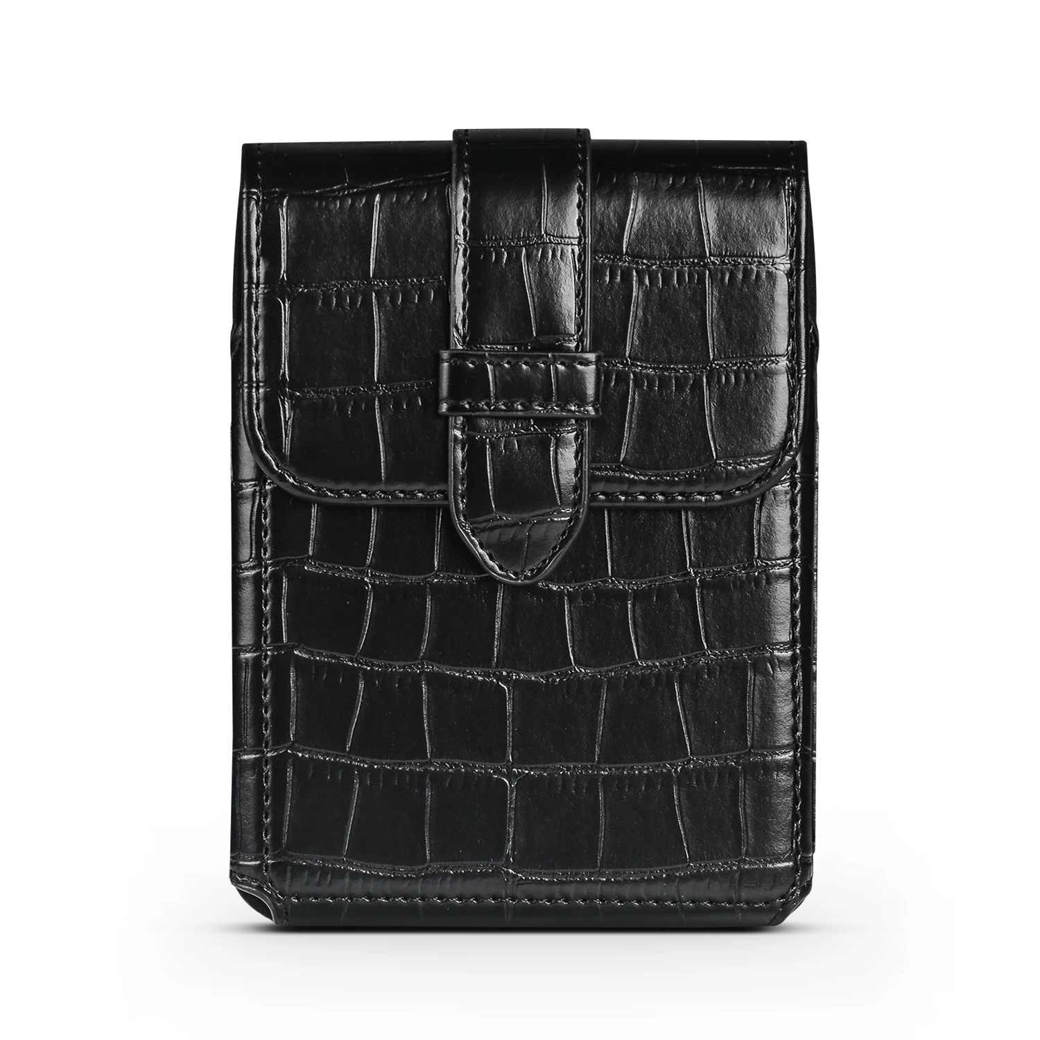 Crocodile Pattern Cell Phone Pouch PU Leather Waist Belt Bag with Belt Loop Holster For iPhone 8 Wide, For Samsung Z Fold 8, view 2