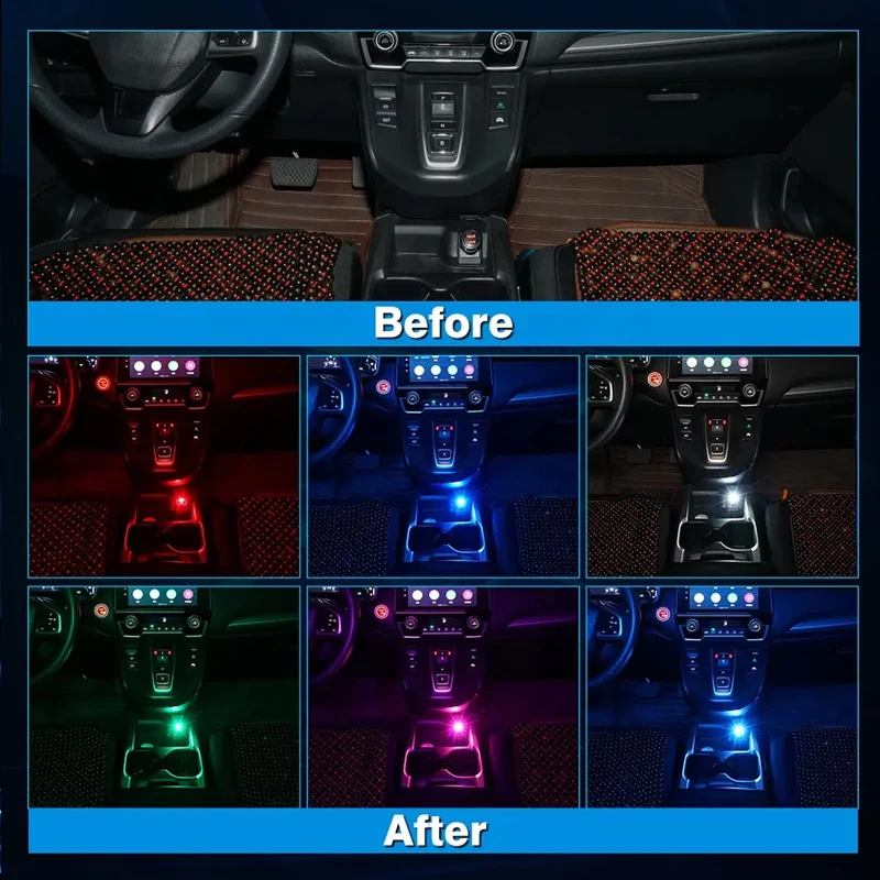 Car Mini Usb Light Flexible Neon Ambient Led Light Car Atmosphere Auto Decorative Lamp Car Interior Ambient Light Accessories