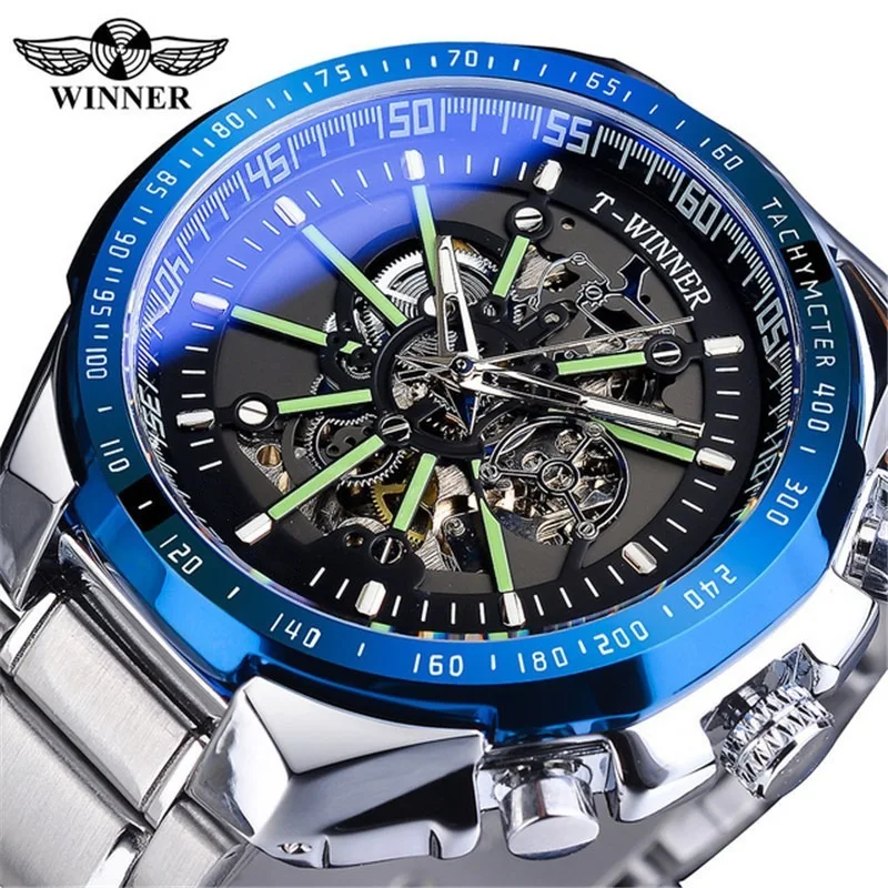 Official brand free shippingNew European and American Men's Fashion Hollowed-out Cool Waterproof Automatic Mechanical