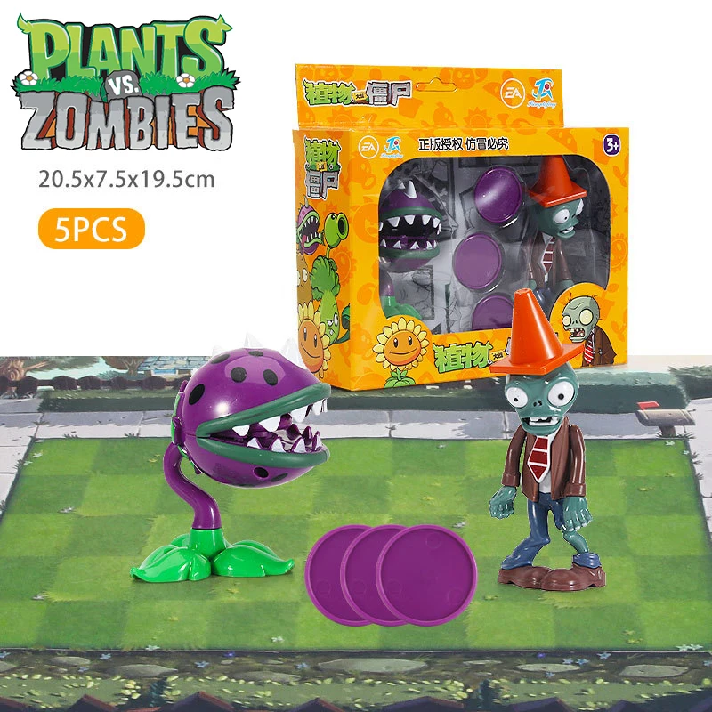 Nuevas plantas vs. Zombies Peashooter Chomper Winter Melon Conehead Zombie juguete set 6 estilos figuras de juego modelo de plástico duro regalo para niño