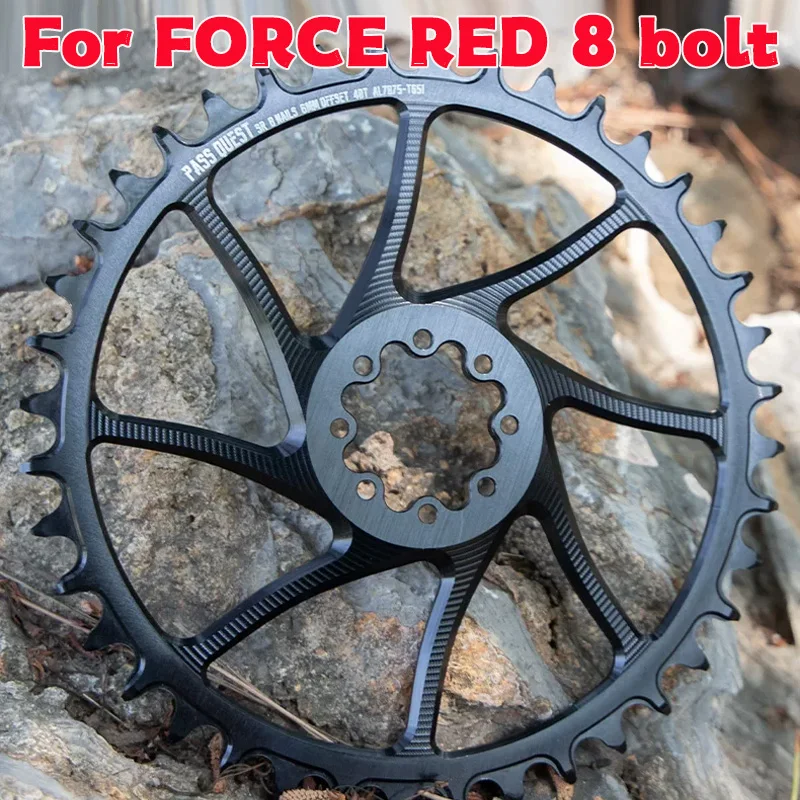 PASS QUEST 8 bolt chainring Direct Mount For Sram Force Red 6mm Offset chainring 9 10 11 12 speed chains Narrow Wide chairning